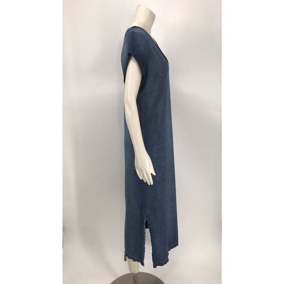 Cloth & Stone Blue Short Sleeve Maxi T-Shirt Dress Size PM - Picture 5 of 12